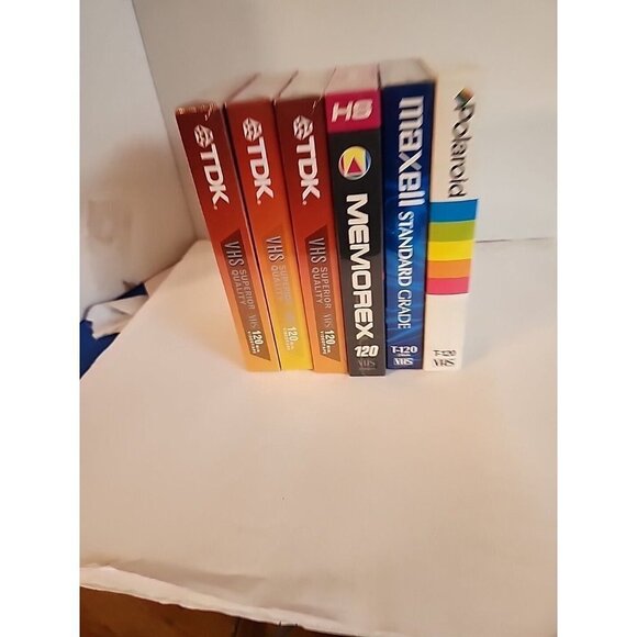 NEW & Sealed 6-Pack TDK Memorex Polaroid Maxell 120-Minute VHS Superior Quality
